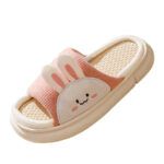 Pantuflas de lino y algodón diseño Conejito antideslizantes