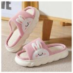 Pantuflas de lino y algodón diseño Conejito antideslizantes