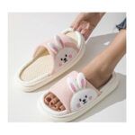 Pantuflas de lino y algodón diseño Conejito antideslizantes