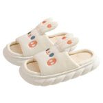 Pantuflas de lino y algodón diseño Conejo antideslizantes
