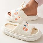 Pantuflas de lino y algodón diseño Conejo antideslizantes