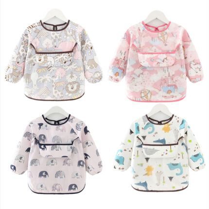 Babero Delantal De Manga Larga Para Niños y Niñas