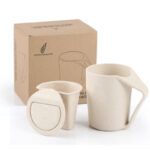 Taza Creativa En Fibra De Trigo Con Infusor De Té y Tapa De Platillo
