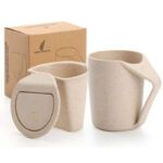 Taza Creativa En Fibra De Trigo Con Infusor De Té y Tapa De Platillo