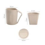 Taza Creativa En Fibra De Trigo Con Infusor De Té y Tapa De Platillo