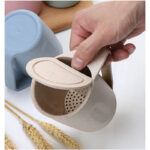 Taza Creativa En Fibra De Trigo Con Infusor De Té y Tapa De Platillo