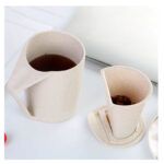 Taza Creativa En Fibra De Trigo Con Infusor De Té y Tapa De Platillo