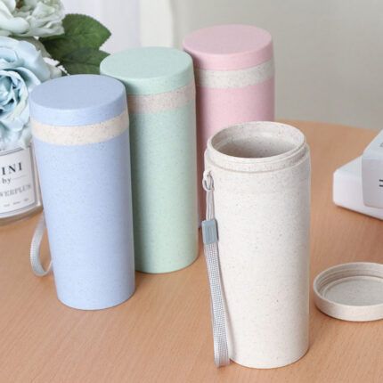 Termo Antiderrames 300 Ml Fibra De Trigo Ecológico, Taza-mug