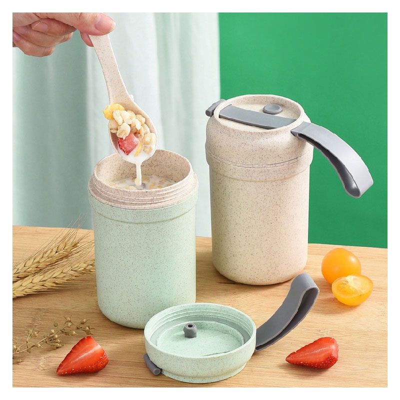 Termo con Cuchara en Fibra de Trigo 330 ML