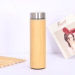 Termo en Bambu y Acero con Canasta de Infusión