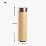 Termo en Bambu y Acero con Canasta de Infusión