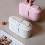 Lonchera Doble Beige De Fibra De Trigo - 900 ML