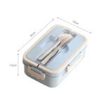 Lonchera Fibra De Trigo Con Juego De Cubiertos 1000 Ml