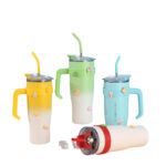 Termo De Acero Inoxidable Tapa Y Popote 1.25 L