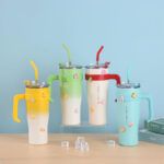 Termo De Acero Inoxidable Tapa Y Popote 1.25 L