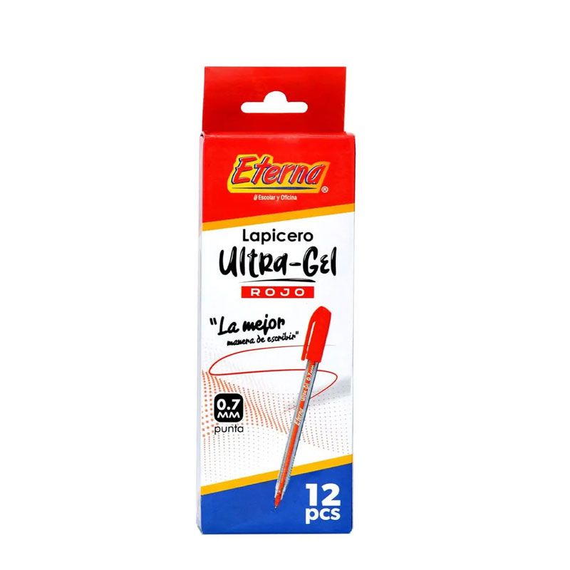 Lapicero Mina Naranja 0,7 Ultra Gel Negro X12 Unidades