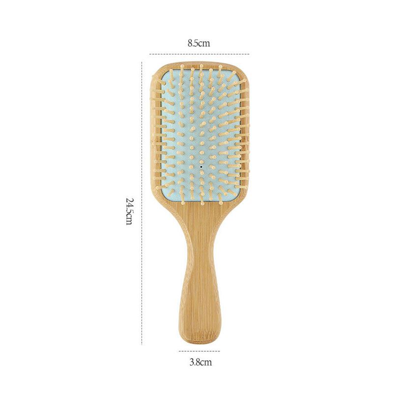Cepillo de Bambú para el Cabello Cuadrado Cerda Redonda