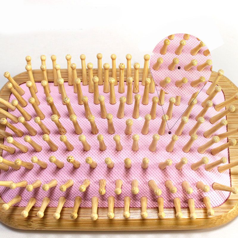 Cepillo de Bambú para el Cabello Cuadrado Cerda Redonda