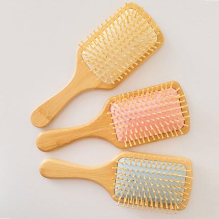 Cepillo de Bambú para el Cabello Cuadrado Cerda Redonda