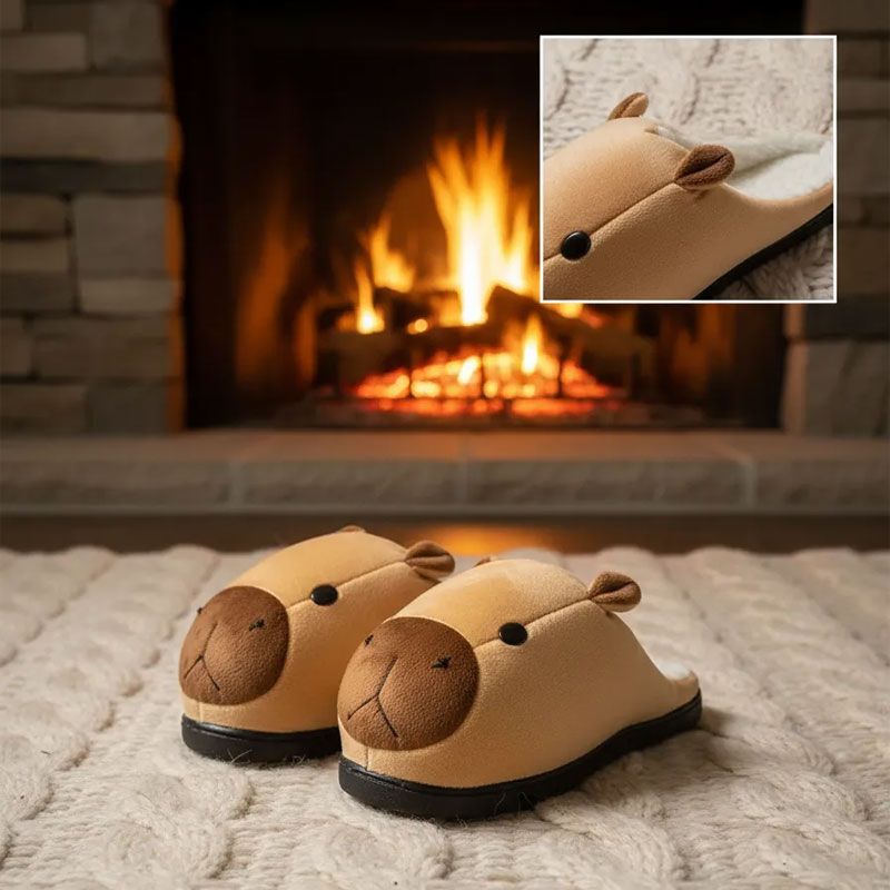 Pantuflas Peluche Capibara Antideslizantes