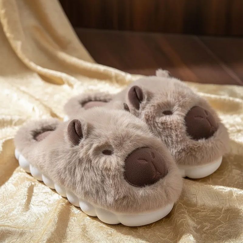 Pantuflas De Lino Y Algodón Diseño Peluche Antideslizantes