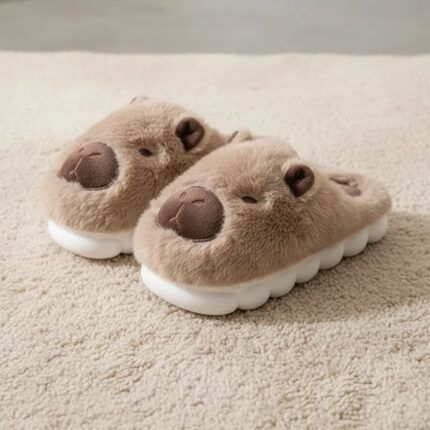 Pantuflas De Lino Y Algodón Diseño Peluche Antideslizantes
