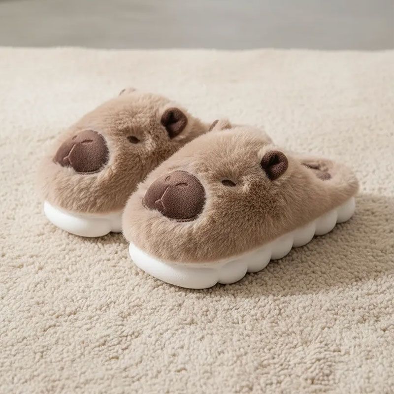 Pantuflas De Lino Y Algodón Diseño Peluche Antideslizantes