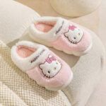 Pantuflas de Lino y Algodón Diseño Hello Kitty Antideslizantes