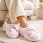 Pantuflas de Lino y Algodón Diseño Hello Kitty Antideslizantes