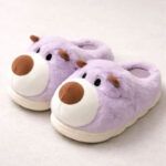 Pantuflas De Lino Y Algodón Diseño Oso Peluche Antideslizantes