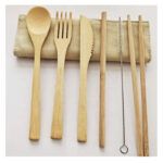 Cubiertos Bambu + Estuche de tela