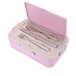 Porta Comida + Cubiertos En Fibra de Trigo 1200 ml
