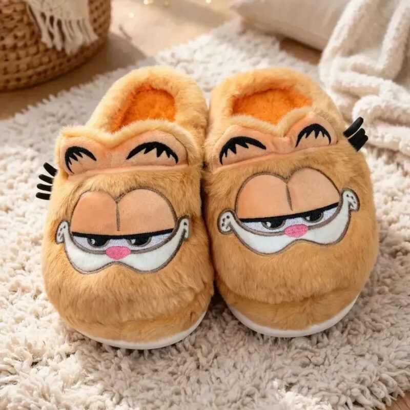 Pantuflas Garfield Naranjas Peluche