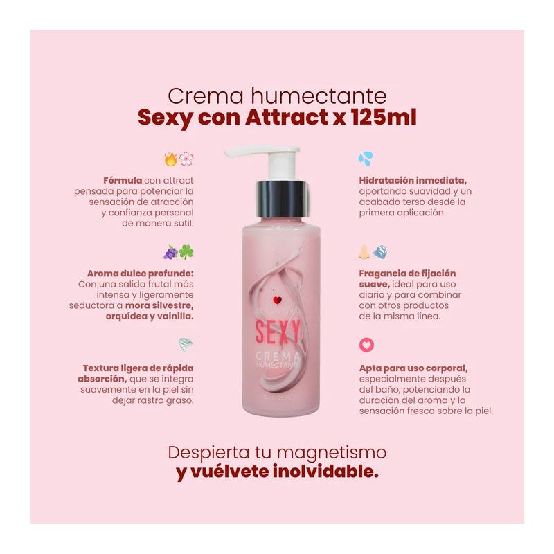 Crema Humectante Sexy con Attract 125ml