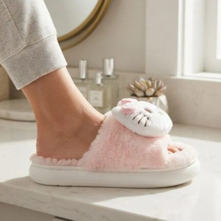 Pantuflas De Lino Y Algodón Hello Kitty Peluche
