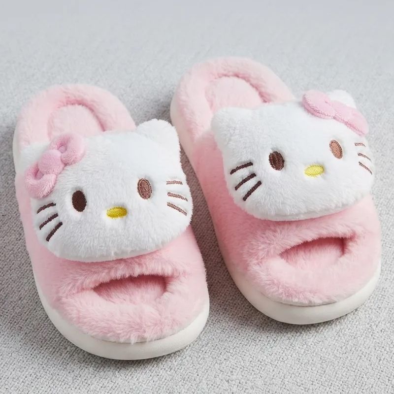 Pantuflas De Lino Y Algodón Hello Kitty Peluche